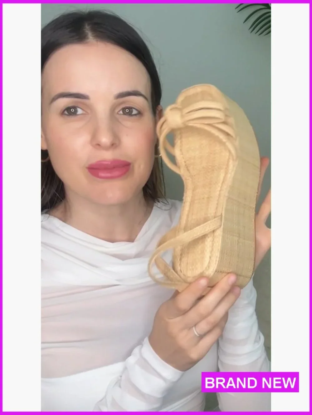 Raffia Platform Wedge Sandals Bow Ankle Strappy Espadrilles Square Open Toe